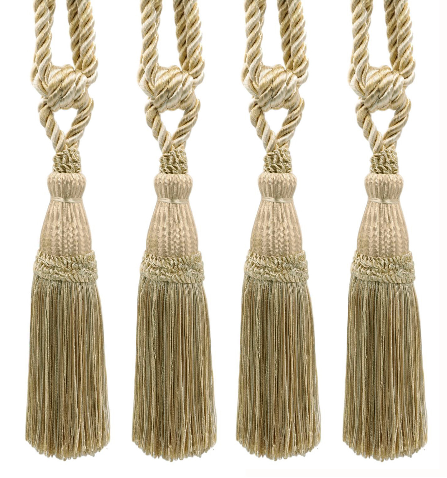 DÉCOPRO Tassel Tieback, Style# TBC085, Color# PR01 - Shell Ivory [Set of 4]
