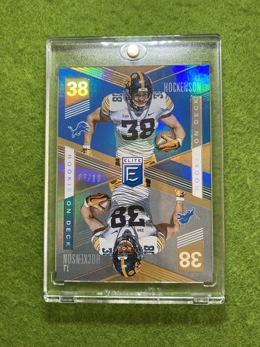 Tarjeta TJ Hockenson Gold Prizm Rookie On Deck #/10 SSP RC 2019 Elite HAZ UNA OFERTA - Imagen 15 de 24