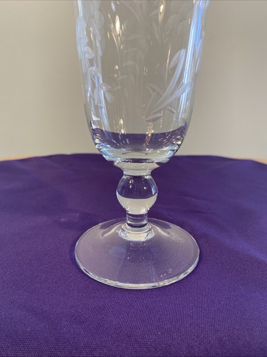 Vintage Danube by Colony Iced Tea Etched Glass Floral 7 5/8” - Picture 3 of 13