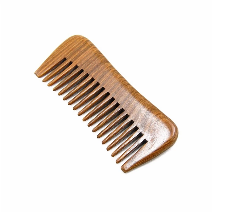 Green Sandalwood Peach Wood Comb – Anti-Static Pocket Hair & Beard Comb - Image 3 of 4