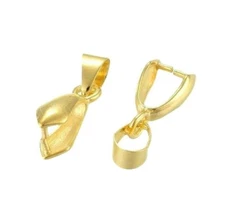 20 Bright Gold Steel 21x8mm Ice Pick Pinch Pendant Bails Bead Findings