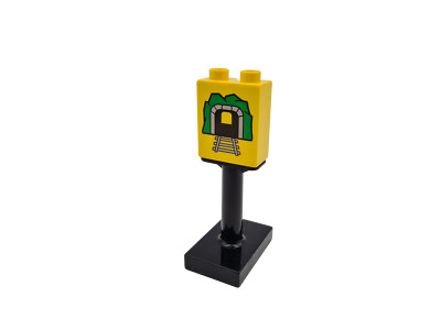 Lego  Duplo Eisenbahn TRAIN Straßenschild Signal TUNNEL GELB ZUG