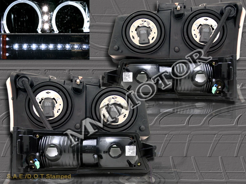 03-06 FAROS DE CRISTAL LED CHEVY SILVERADO / HALO AVALANCHA + LUCES DE PARACHOQUES Foto 4 de 4