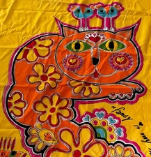 Colorful Vintage SHOEmaker Textile Screen Print Art Modern Psychedelic Tapestry