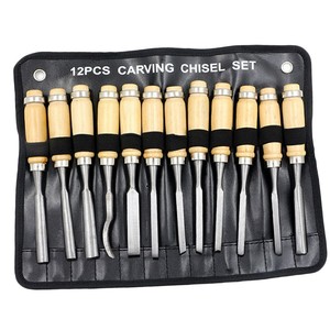 12 PACK VARIOUS WOOD CARVING CHISEL SET HAND TOOL 