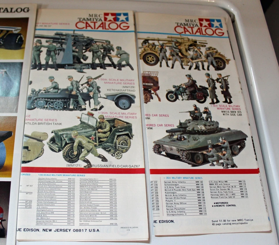Lot 5 Vintage 1970's MRC TAMIYA Japan Catalogs Scale Models VGC Showcase - Image 3 of 4