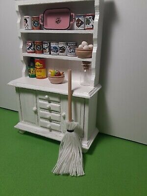 Miniature Mop Miniature Doll House Supplies Accessories for Dollhouse 1:12 Scale