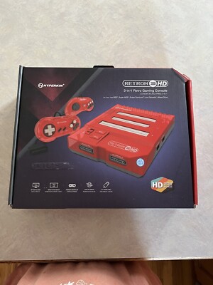 RetroN 3 HD 3-in-1 Retro Gaming Console in Jasper Red - NES/SNES/Genesis - NEW
