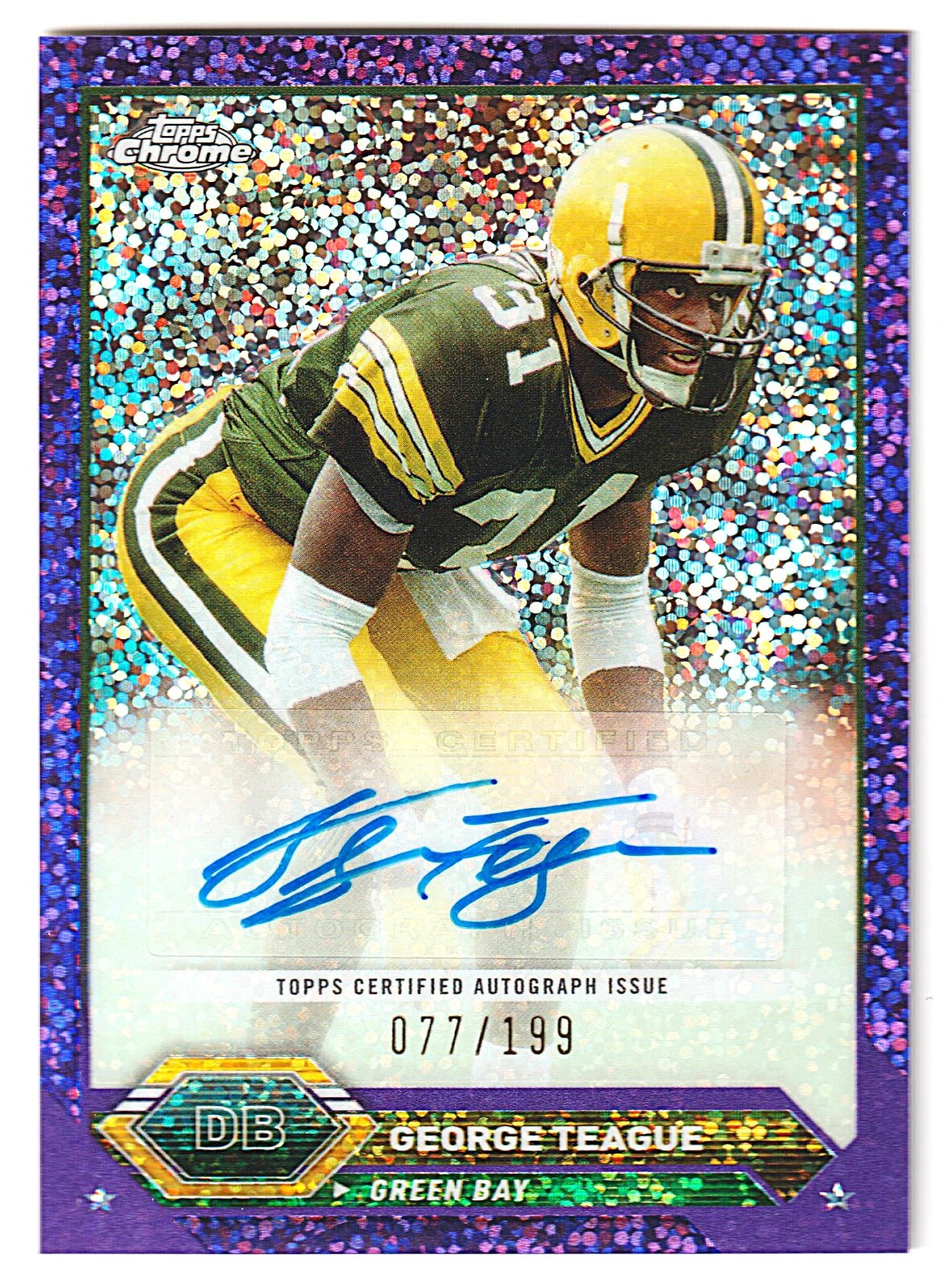 2023 Topps Composite Chrome George Teague Purple Speckle Refractor Auto /199