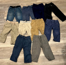 Toddler Boys Pants Lot of 10 Bundle Denim Khakis Cargo Drawstring Pull On 18M