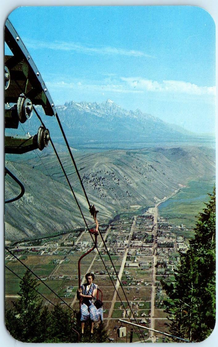 JACKSON HOLE, WY SNOW KING Mountain Chair Ski Lift ca 1950s60s