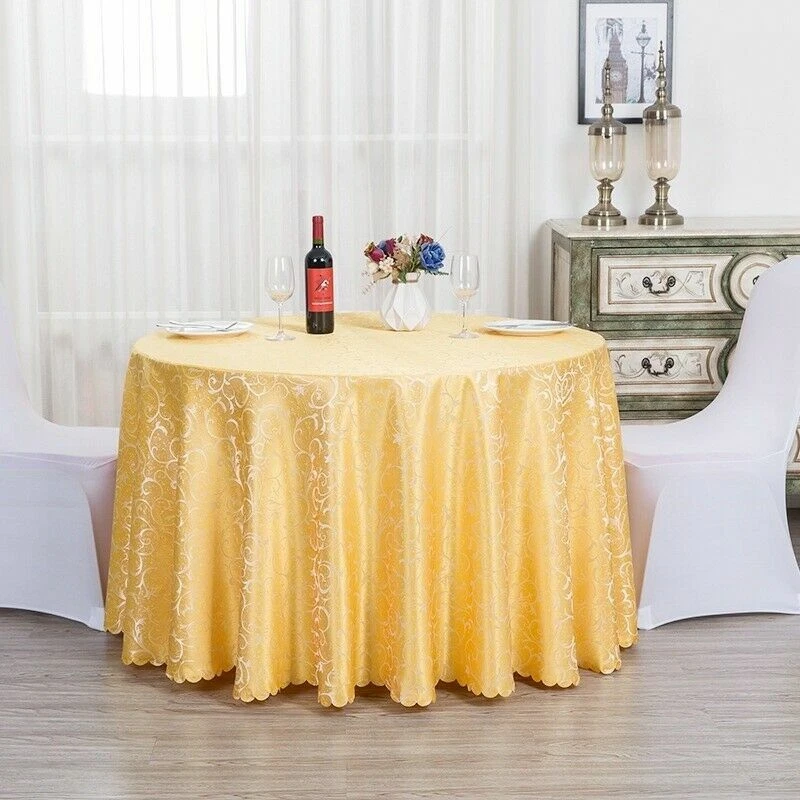 Jacquard Runde Tischdecke Polyester Damast Tischtuch Hotel Hochzeit - Bild 4 von 4