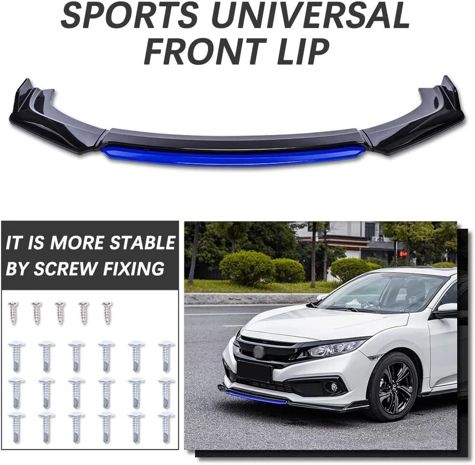 Parachoques delantero divisor de alerón labial + varillas de puntal azul para Chrysler 300 Sebring Foto 3 de 4