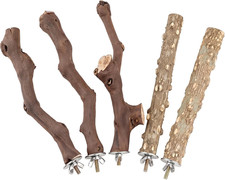 5PCS Bird Perch Stand Natural Wooden Parrot Stand Branch,3 Grape Wood Perch,2 St