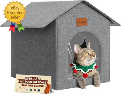 Outdoor Cat House Weatherproof, Insulated Cat Houses for Outdoor/Indoor Cats