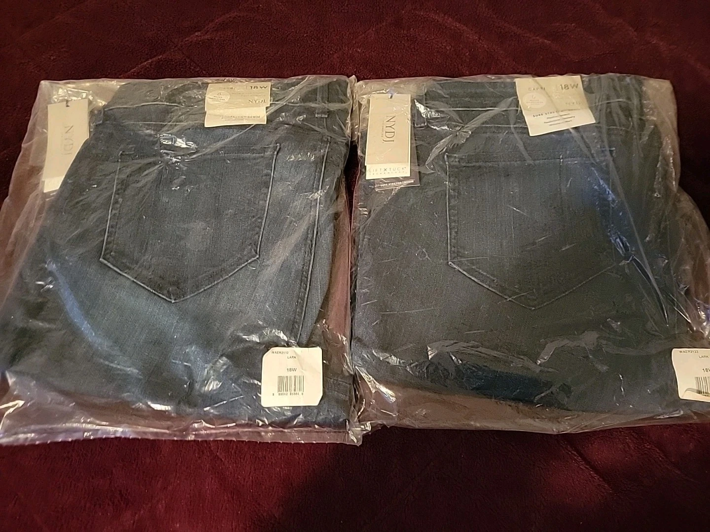 2 PAIRS Jones New York Woman Capri Pants 18W Lark Blue Stretch Cotton Casual