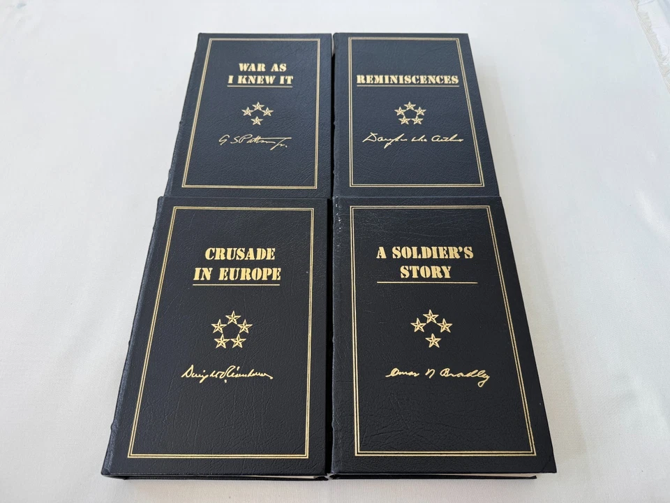 Easton Press MEMOIRS OF WORLD WAR II GENERALS 4 vols Eisenhower MacArthur Patton - Image 3 of 4