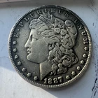 Early - 1887 Morgan Silver Dollar - 90% Silver US Coin, Philadelphia Minted