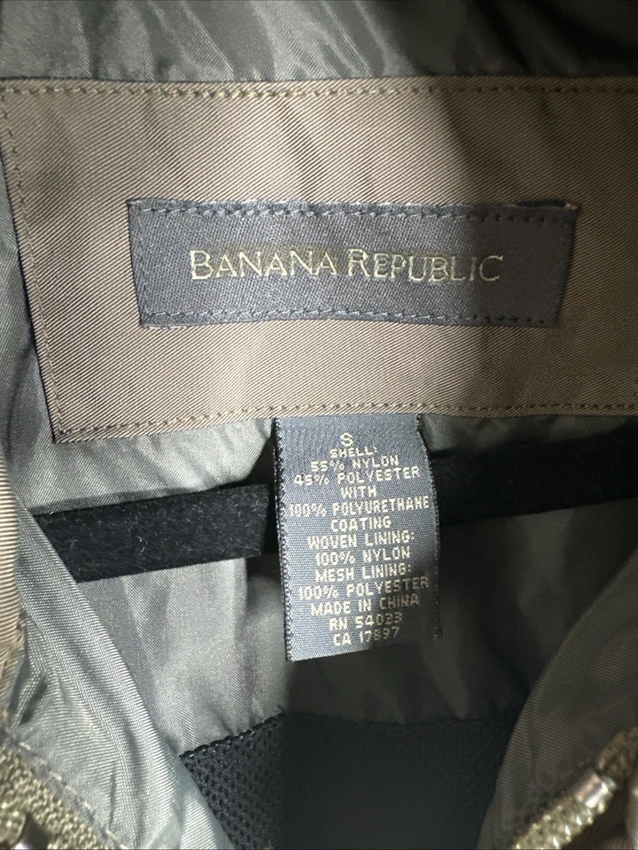 Chaqueta de Viaje Vintage Banana Republic 2-1 Convertible Con Capucha Paparazzi Cremallera Talla S Foto 2 de 4