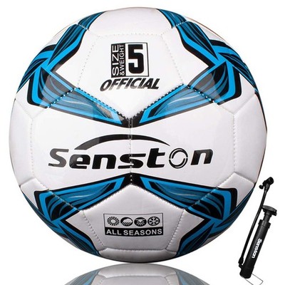 Soccer Size 5 with Pump and Needles - Durable PVC Training Football with Thic...