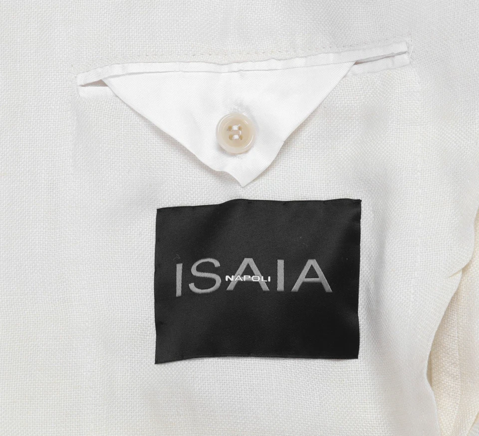 NWT ISAIA NAPOLI BLAZER coat jacket off-white linen Ormezzano luxury Italy 48 - Image 4 of 4