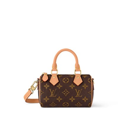 Auth Louis vuitton Nano Speedy Pillow Bag Single Crossover Handbag M81085