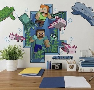 MINECRAFT Peel & Stick Giant Wall Decals Kids Game Room Fun Stickers RMK5005GM