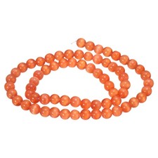 65pcs Red Cat's Eye Stone Beads 6mm Round Crystal Loose Bead