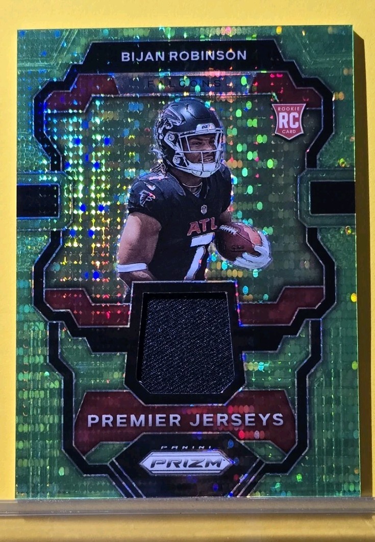 2023 Panini Prizm - Premier Jerseys Bijan Robinson #PJ-BR Neon Green Pulsar...