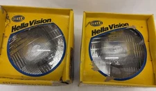 Hella Vision Plus 7" Round Sealed Beam Conversion Head Light Lamps - PAIR