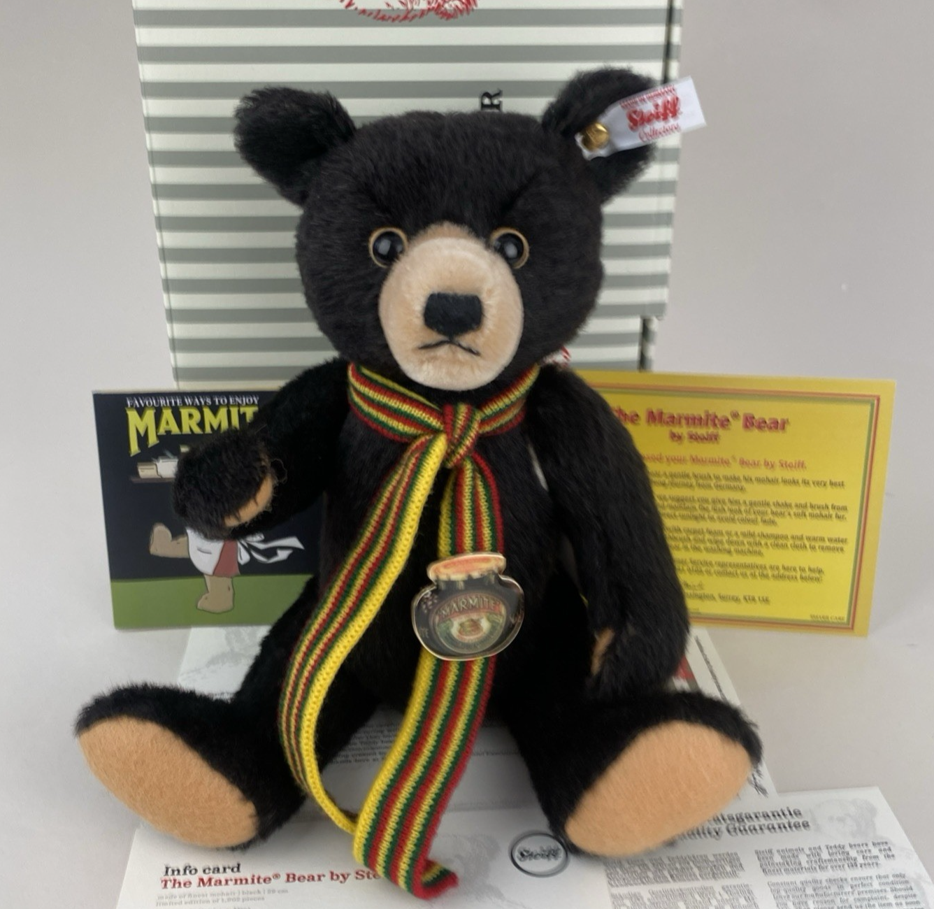 Steiff 2020 ""The Marmite Bear"" - Ltd Edition Black Mohair 29cm - EAN:691003