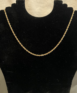 Collar de cuerda de oro amarillo macizo de 10K 18" broche de langosta 7 6 G usado