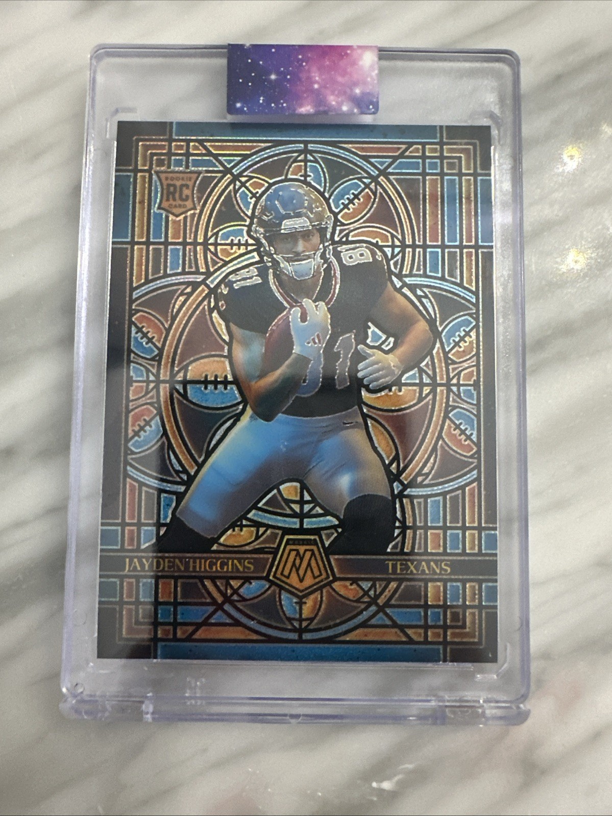2025 Panini Mosaic Football Stained Glass Jayden Higgins RC Rookie Texans