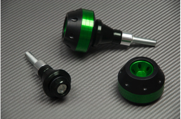 Tampons de protection verts pour moto Suzuki GSX-F 750 de 1998 à 2007