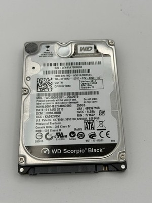 Western Digital WD Scorpio Black 250GB 2.5'' SATA Laptop Hard Drive WD2500BEKT