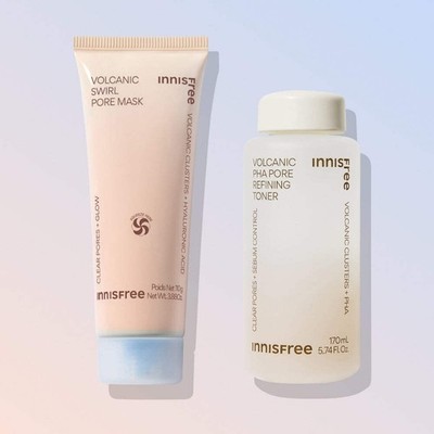 Innisfree Volcanic Pore 2-Piece Set (Volcanic Pore Dual Mask 110g + Volcanic PHA