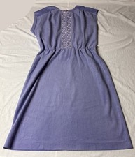 Vintage Kay Windsor Periwinkle Sleeveless Dress Medium Union Made 60's & Scarf