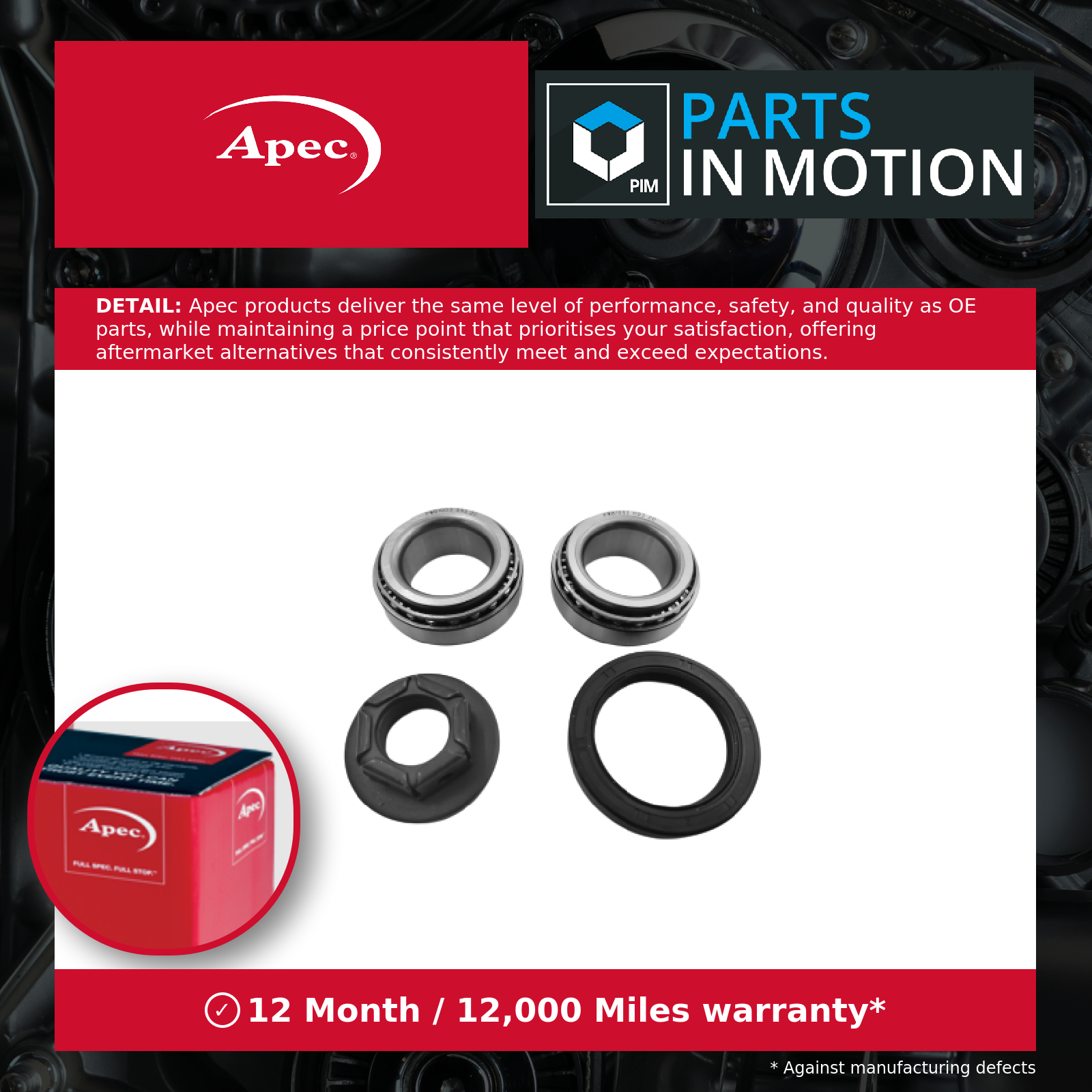 Wheel Bearing Kit fits FORD FIESTA Mk4 1.25 Rear 95 to 02 1019561 1137830 Apec