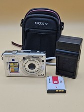 Sony Cyber-Shot DSC-W55 7.2MP Silver Camera, Tested 3x Zoom W/Sony Case, Battery