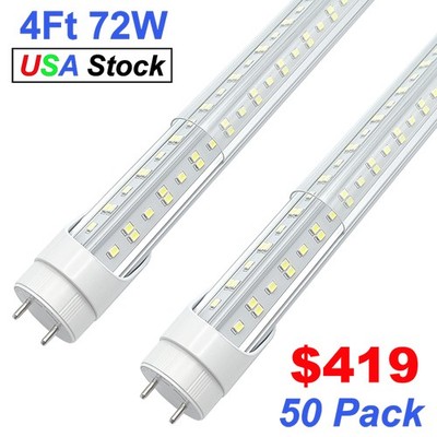 50 Pack T8 4FT LED Tube Light Bulbs 72W 4 Foot Led Shop Lights No RF FM Interfer