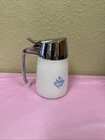 Vintage Milk Glass Sugar Syrup Dispenser  Santa Barbara Corn Flower Style
