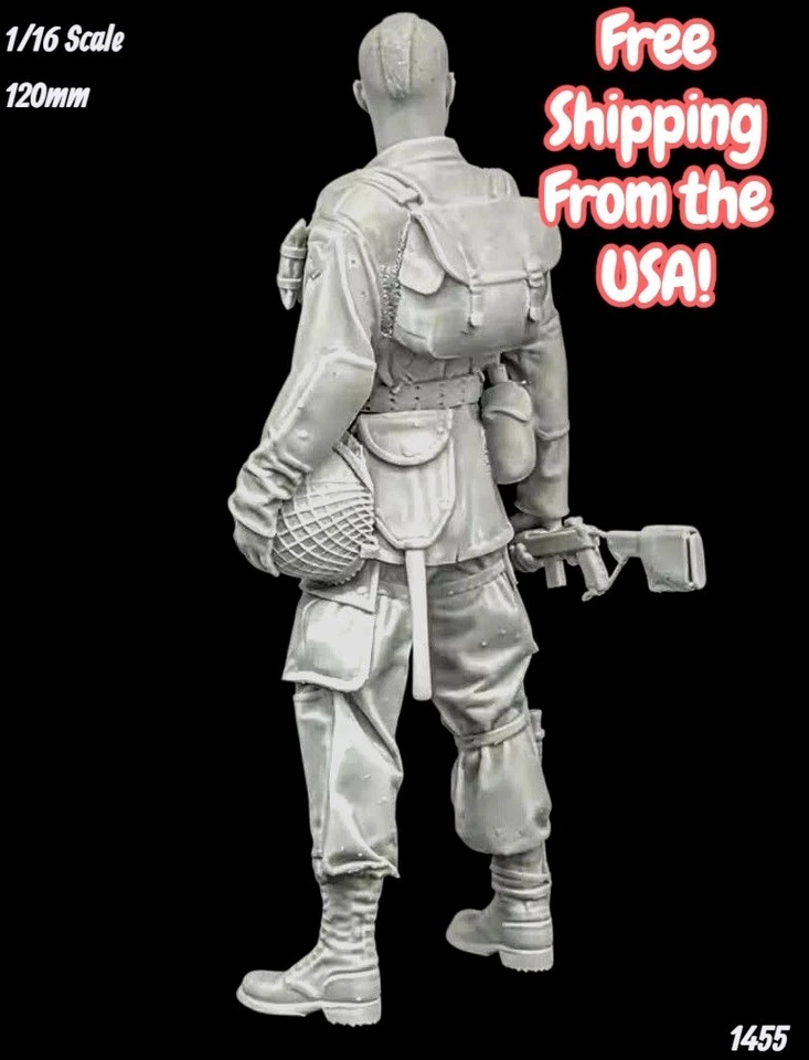 1/16 120mm Resin Figure US Airborne Trooper Standing w M1 Rifle Model Kit 1655 - Image 4 of 4