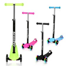 Kinderroller Scooter Geschenk Freestyle Alu Kickroller LED Räder Hinterbremsen