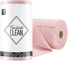 Microfiber Cleaning Cloth Roll -75 Pack, 12" X 12" Pink 
