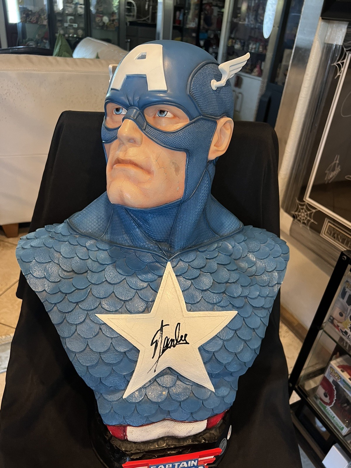 Stan Lee Signed Autograph Life Size Bust Captain America PSA/ DNA & Excelsior