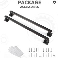Towel Bar for Bathroom, 24" Hand Towel Holder Rod with Metal, Black Towel Racks