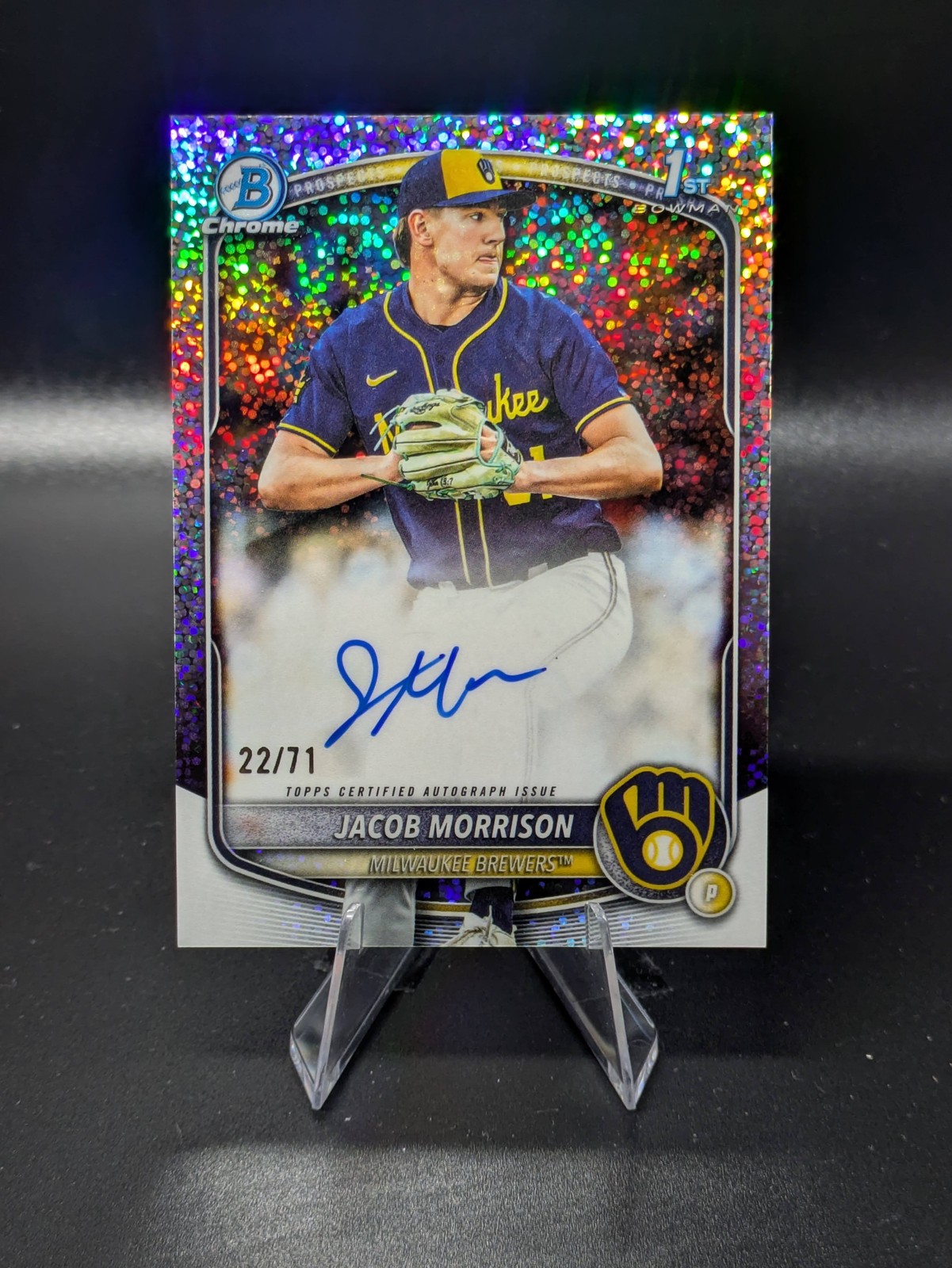 2025 Bowman Draft #CPA-JMO Jacob Morrison Chrome Auto Sparkle Refractor #/71