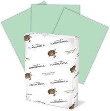 Hammermill Colored Paper, 20 lb Green Printer Paper, 3 Hole-1 Ream 500 Sheets