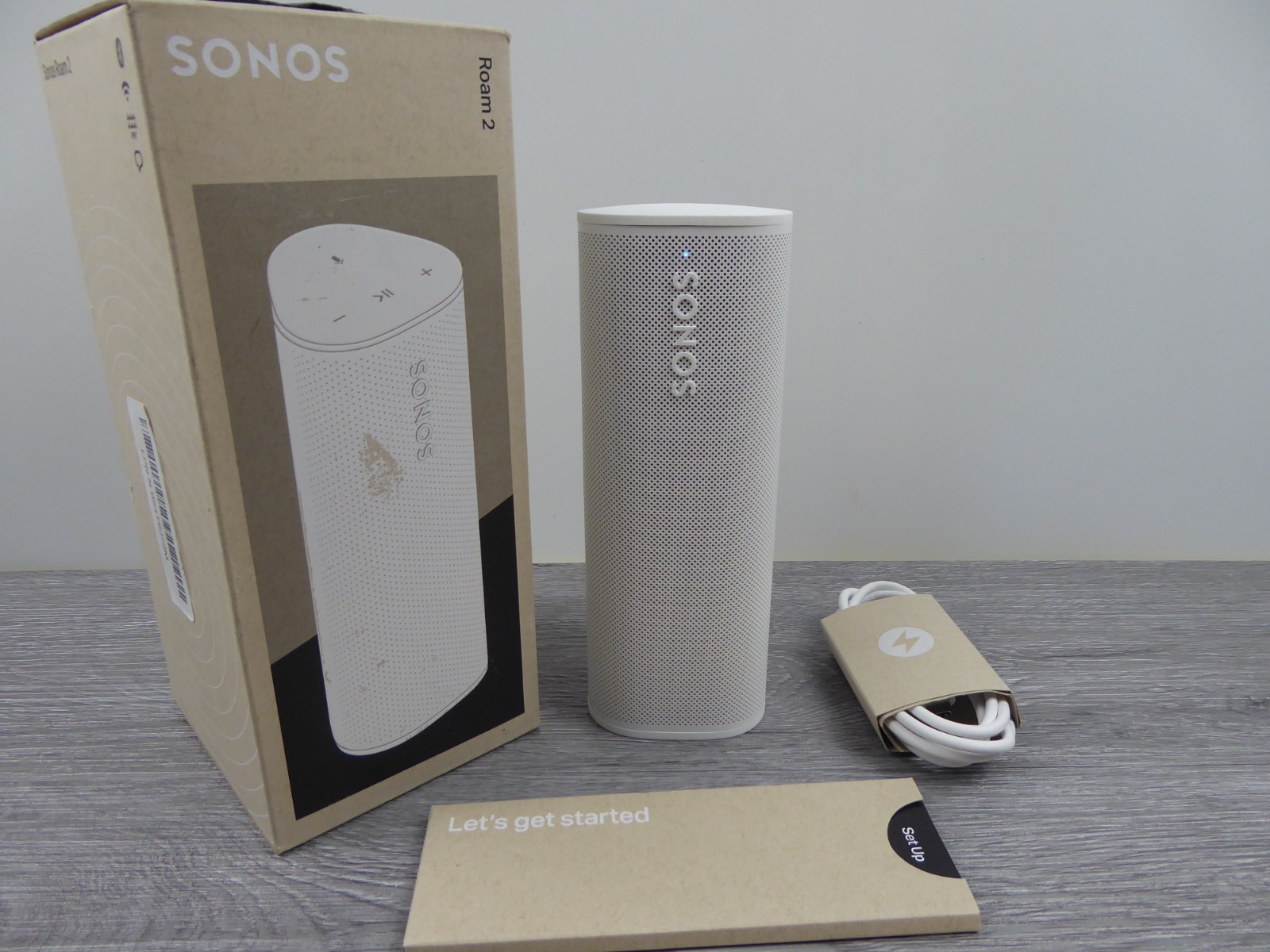 Sonos Roam 2 Portable Bluetooth Wi-Fi Speaker White AirPlay Voice Control USB-C