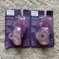 PHILIPS AVENT CURVED  HEART SHAPED SOOTHIE PACIFIER 3-18M 2 PACKS  4 PACIFIERS